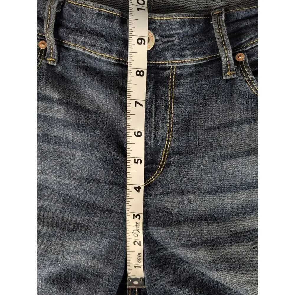 Levi's Denizen Womens Modern Skinny Jeans Blue Dark Wash Mid Rise Denim Size 34W